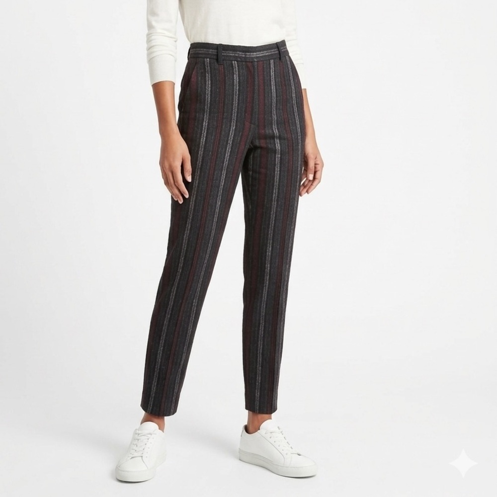NWT Ann Demeulemeester Wool Linen Blend Trouser Pants Slim Stripe Sz 36